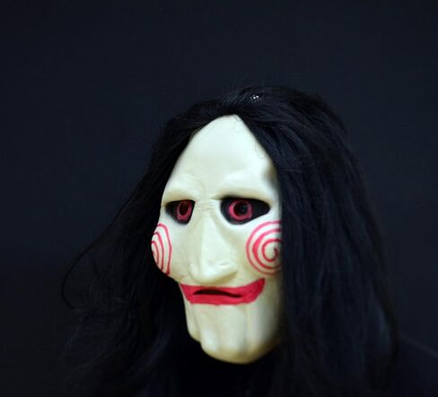 Saw Clown Mask Halloween with Hair - Jigsaw Billy Jig Saw Clown in Saudi Arabia