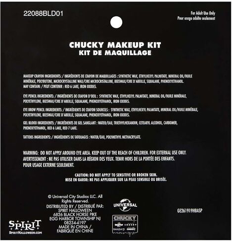 Spirit Halloween Chucky Makeup Kit, Officially Licensed Multicolor in Saudi Arabia