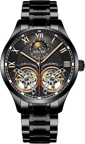 AILANG Men's Skeleton Watches Automatic Mechanical Watch with Dual Balance Wheels in Saudi Arabia