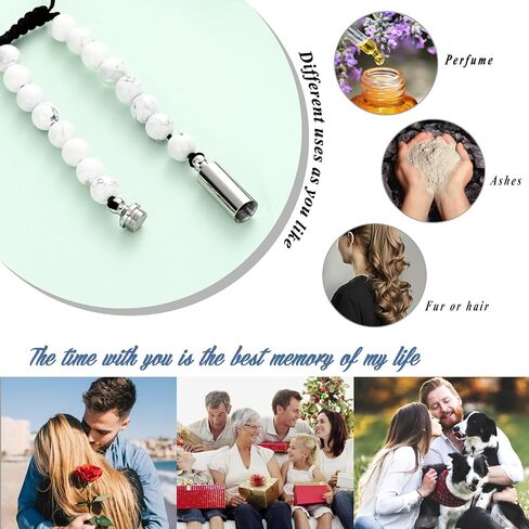 Lava Rock Urn Bracelet With Tube for Ashes for Women Men Memorial Keepsake Cremation Bracelet for Loved Ones in Saudi Arabia