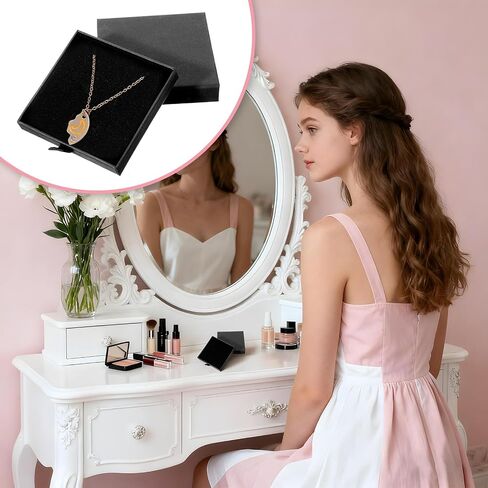 مجموعتان من علب الهدايا الصغيرة للمجوهرات مع حقيبة مخملية، صناديق مجوهرات من الورق المقوى للأساور والقلائد والأقراط وتغليف هدايا عيد الميلاد وأعياد الميلاد، 3.54 × 3.54 × 0.71 بوصة (أسود، وردي) in Saudi Arabia
