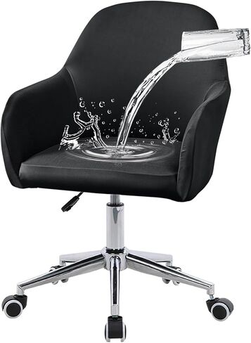 Vapor Fitness Stretch Curved Back Dining Chair Covers with Armrests - Elastic Office Chair Slipcovers, Swivel Armchair Cover Protector for Vanity Living Room Bedroom(Light Brown,1 Pack) in Kuwait