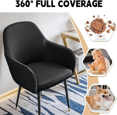 Vapor Fitness Stretch Curved Back Dining Chair Covers with Armrests - Elastic Office Chair Slipcovers, Swivel Armchair Cover Protector for Vanity Living Room Bedroom(Light Brown,1 Pack) in Kuwait