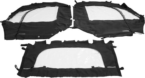 أبواب حاوية الكابينة الناعمة UTV مع نافذة خلفية متوافقة مع موديلات 2008-2021 Kubota RTV 400/450/500/520 ملحقات النوافذ الشفافة للباب الأسود الناعم in Kuwait