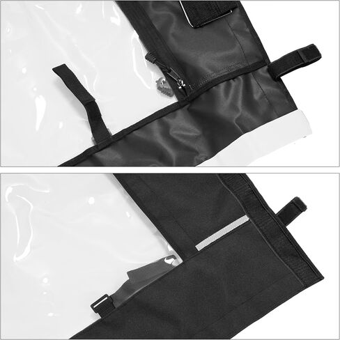 أبواب حاوية الكابينة الناعمة UTV مع نافذة خلفية متوافقة مع موديلات 2008-2021 Kubota RTV 400/450/500/520 ملحقات النوافذ الشفافة للباب الأسود الناعم in Kuwait