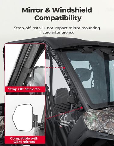 أبواب كاملة ناعمة من KEMIMOTO، حاوية كابينة UTV مقاومة للماء متوافقة مع CFMOTO UFORCE U10 Pro 2025، ترقية لوحة الزجاج الأمامي بسحاب كامل وملحقات بابين in Saudi Arabia