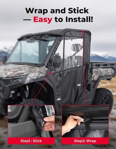 أبواب كاملة ناعمة من KEMIMOTO، حاوية كابينة UTV مقاومة للماء متوافقة مع CFMOTO UFORCE U10 Pro 2025، ترقية لوحة الزجاج الأمامي بسحاب كامل وملحقات بابين in Saudi Arabia