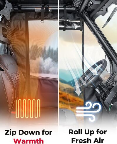 أبواب كاملة ناعمة من KEMIMOTO، حاوية كابينة UTV مقاومة للماء متوافقة مع CFMOTO UFORCE U10 Pro 2025، ترقية لوحة الزجاج الأمامي بسحاب كامل وملحقات بابين in Saudi Arabia