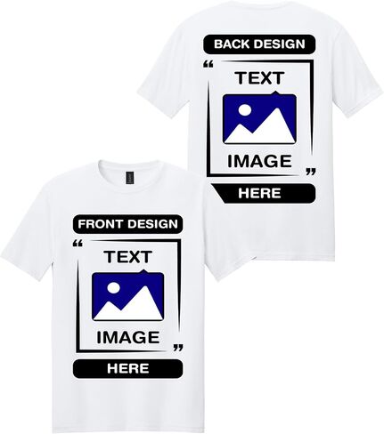 Gildan Custom Softstyle T-Shirt - Personalized US-Cotton Men Tee Shirts - Add Front & Back Design with Your Image Text Photo in Saudi Arabia