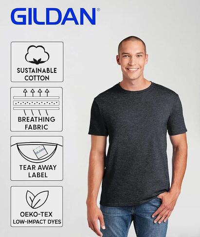 Gildan Custom Softstyle T-Shirt - Personalized US-Cotton Men Tee Shirts - Add Front & Back Design with Your Image Text Photo in Saudi Arabia
