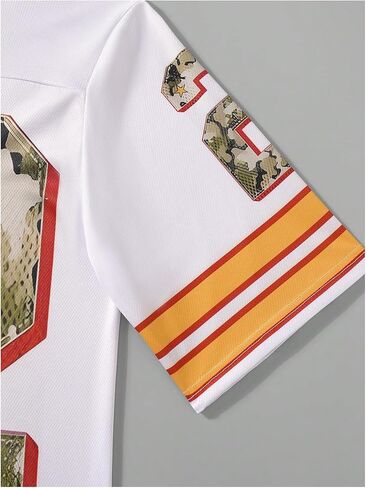 Floerns Men's Y2k Camo Jersey Shirts V Neck Baggy Graphic Streetwear Tshirts Summer Tops in Saudi Arabia