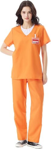 Seasons Women's Prisoner Halloween Costume, Adult Inmate Outfit Orange in Saudi Arabia