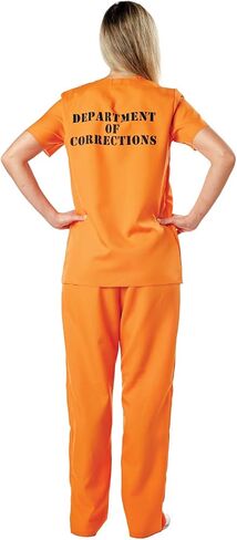 Seasons Women's Prisoner Halloween Costume, Adult Inmate Outfit Orange in Saudi Arabia