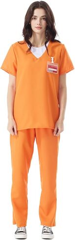 Seasons Women's Prisoner Halloween Costume, Adult Inmate Outfit Orange in Saudi Arabia