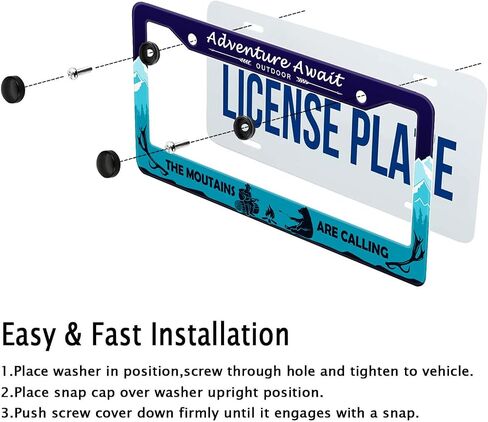 Dog Paw Car License Plate Frames, Colorful Pet Paw Printed License Plate Holder Cover, Metal Aluminum Rustproof Car Accessories for US Canada Standard Women Men 2 Holes with Screw Caps in Saudi Arabia