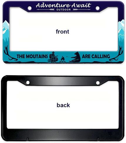 Dog Paw Car License Plate Frames, Colorful Pet Paw Printed License Plate Holder Cover, Metal Aluminum Rustproof Car Accessories for US Canada Standard Women Men 2 Holes with Screw Caps in Saudi Arabia