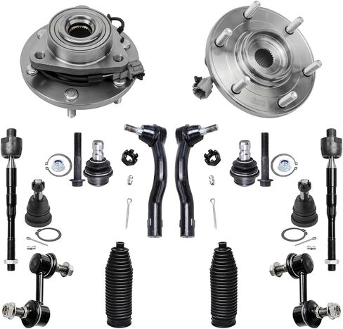 محور ديترويت - طقم محاور العجلات الأمامية 4WD 14 قطعة لـ 2008-2012 Nissan Armada Titan، 2008-2010 Infiniti QX56، قضبان ربط ومفاصل كروية ومحامل عجلات ومحاور وقضبان تأرجح + استبدال منفاخ in Saudi Arabia