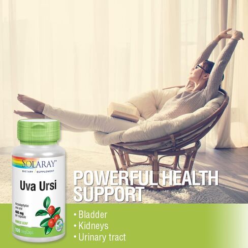 SOLARAY Uva Ursi Leaf 460 mg | Healthy Bladder, Kidney & Urinary Tract Function Support | Non-GMO | 100ct (Take 3 Daily) in Saudi Arabia