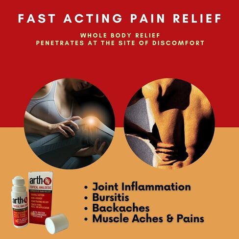 Topical Analgesic Arthritis Pain Relief, Warming Penetrating Capsaicin Roll on, Maximum Relief for Arthritis, Muscle, Joint and Back Pain 3 oz in Saudi Arabia
