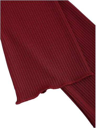 SOLY HUX Women's Peplum Tops Long Sleeve Babydoll Shirts Y2k Cute Tie Front Sweetheart Neckline Top in Kuwait