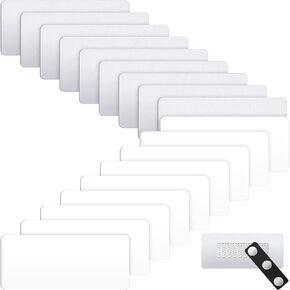 Gisafai 18 Pieces Sublimation Name Tags 1 x 3 Inch DIY Badge Blank with Round Edges Magnetic Personalized Name Tags Metal Rectangular Tag Blanks for School Office Supplies