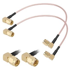 BLTIATLE SMA Cable Expander 12Inch 2 Pack SMA Male to SMA Male Antenna Cable Dual SMA Male Right Angle Connector Cable RG316 Coax Jumper for Antenna Router WiFi Cable Network Analyzer etc