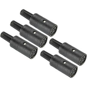 PATIKIL S-Video DIN Female Socket 4 Pin Signal Transmission for TV, DVD Player Pack of 5