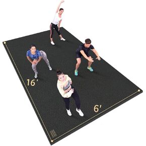 GXMMAT Extra Large Exercise Mat 16'x6'x7mm, Ultra Durable Workout Mats for Home Gym Flooring, Shoe-Friendly Non-Slip Cardio Mat for MMA, Plyo, Jump, All-Purpose Fitness