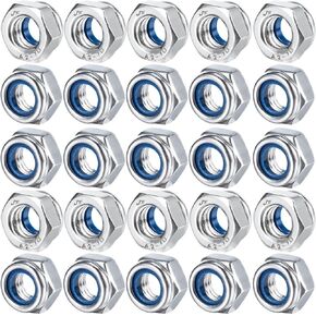 M5 نايلون إدراج قفل الجوز 25 قطعة سداسية من الفولاذ المقاوم للصدأ النايلون مكافحة تخفيف الذاتي قفل الجوز لسحابات البناء الصناعي in Kuwait