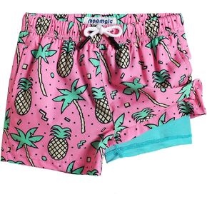 maamgic Dad and Son Matching 2 in 1 Swim Trunks with Compression Liner Quick Dry Father and Son Gifts Board Shorts Swim Suits Swimming Trunks(Size Large & Size 5-6 Years)