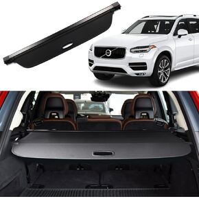 Liizoo Cargo Cover for Volvo XC90 2016 2017 2018 2019 2020 2021 2022 2023 Accessories Rear Trunk Cover Rear Trunk Security Cover Shielding Shade, Black