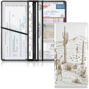 Kigai Car Registration and Insurance Holder,West Desert Cowboys Vehicle Glove Box Organizer Leather Vehicle Card Document Glove Wallet Accessories Case