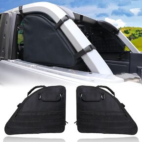 RERPRO Roll Bar Storage Bag for 2021 2022 2023 2024 Ford Bronco 4 Door Interior Accessories Trunk Organizer Cargo Cage Saddlebag Tool Kits Holder Multi Pocket Handbags All Black 2 Pack