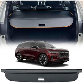 غطاء شحن قابل للسحب من Yumemoo لسيارة لينكولن نوتيلوس 2023-2024، غطاء صندوق السيارة الخلفي متوافق مع غطاء حماية لينكولن نوتيلوس 2023 2024 بدون فجوة ملحقات السيارة باللون الأسود، ألياف الكربون in Kuwait