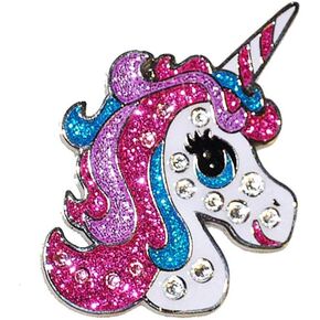 NAVIKA Unicorn Golf Ball Marker Made with Austrian Crystals Includes Magnetic Hat Clip | Sparkly Pink Bling Ball Marker for Women Golfers | Unicorn Themed Golfing Accessory for Any Age Golfer