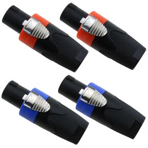 LUORNG 4PCS Speakon Connector 7.3CM/2.87Inch Speaker Cable Plug Adapter Suitable for Stage Monitor Room Speaker Active Mixer and Subwoofer