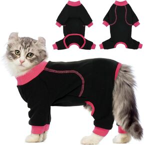 ملابس القطط ذات الشعر اللزج من بوناويت، قمصان نيسيي لمنع تساقط الشعر للقطط فقط، ملابس بيجامات القطط للحيوانات الأليفة، بدلة تعافي القطط للقطط أو الكلاب الصغيرة in Kuwait