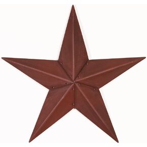 CWI Gifts Metal Barn Star - 36 inch Galvanized Hanging Star - Farmhouse Wall Decor - Burgundy