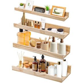 Melantha Floating Wall Shelves for Home Room Decor - Floating Wall Shelf of Deep U Shape; Picture Ledge Wall Mount Shelves for Living Room; Bedroom; Bathroom; Kitchen; Rustic Wood Spice Rack Shelf in Saudi Arabia