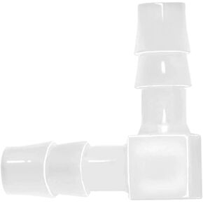 JoyTube Plastic 3/8" Hose ID 90 Degree Elbow Barb Fitting, 6 Pcs Equal Barbed Joint Splicer Mender Adapter Union Adapter for Boat Aquarium
