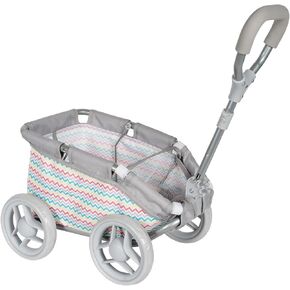 Adora Creative Rainbow Zig Zag Baby Doll Wagon for Fun and Educational Pretend Play, Doll Accessory That Fits Most Dolls and Stuffed Animals, Birthday Gift for Ages 3+