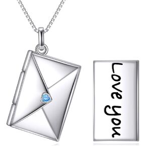 NIFUNAO Locket Pendant Necklace Sterling Silver Memory Photo That Holder Pictures Jewelry Gift Christmas Graduation Day