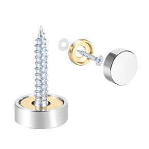 uxcell Mirror Screws Decorative Caps Cover Nails Polished Stainless Steel 10mm 4pcs