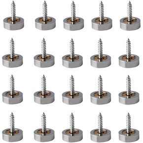 12mm/0.47" Dia Brass Smooth Surface Decorative Mirror Screws Cap Cover Nails Sign/Advertising Hardware - Pack of 20