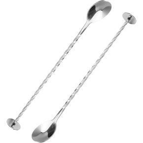 ZPUFAW 2Pcs Mixing Spoons 10-inch Cocktail Mixing Stirrers Bartender Kits Bar Tools Drink Stirrer Bar Spoons in Kuwait
