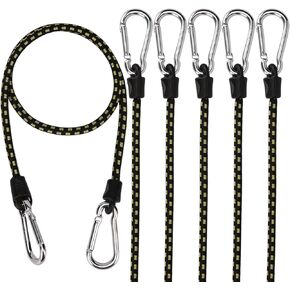 XSTRAP STANDARD 6PK Bungee Cords with Carabiners 48 Inch Heavy Duty Straps Strong Elastic Rope Locks onto Anchor Points of Luggage Rack/Cargo/Camping/RV