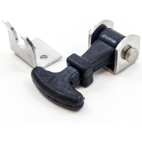 Rubber Hood Latch Catch Hold-Down Kit 2.5 Inch Mini Easy Grip Draw Latch Stainless Steel Brackets and Hardware Replacement 2 1/2 Compartment Luggage Container Battery Box Tiedown LP Bottle Cover
