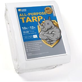 GUARD SHIELD Tarps Heavy Duty Plus+ Waterproof 6x8 Feet Beige/Khaki Multi-Purpose Thick Poly Tarp Cover 12mil