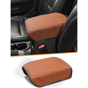 Savadicar Center Console Cover Compatible with 2018-2024 Jeep Wrangler JL JLU 4XE and Gladiator JT, Faux Leather Armrest Protector Pad for Enhanced Protection and Comfort, Interior Accessories, Black