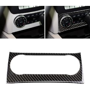 UOADA for Mercedes-Benz C-Class W204 2011-2013 غطاء لوحة تكييف الهواء من ألياف الكربون الناعمة الحقيقية، غطاء لوحة التحكم المركزية لمكيف التيار المتردد، ملصق إطار السيارة الداخلي